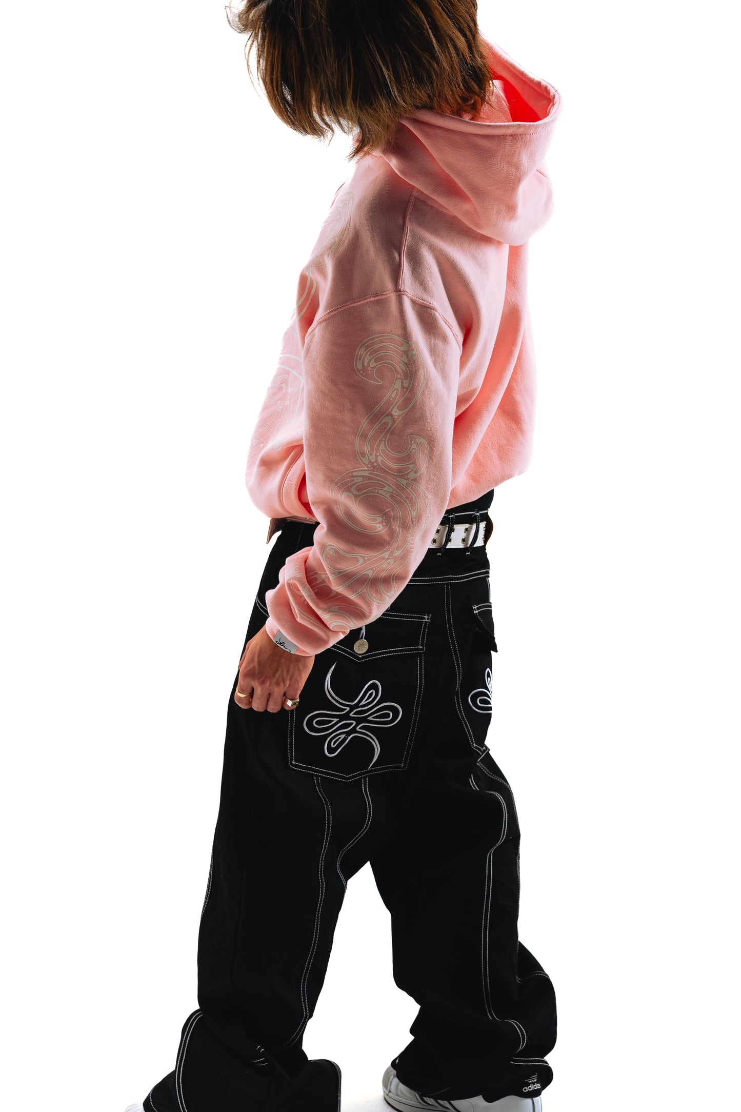Hoodie Zip "Hoja de Acanto" Rosa