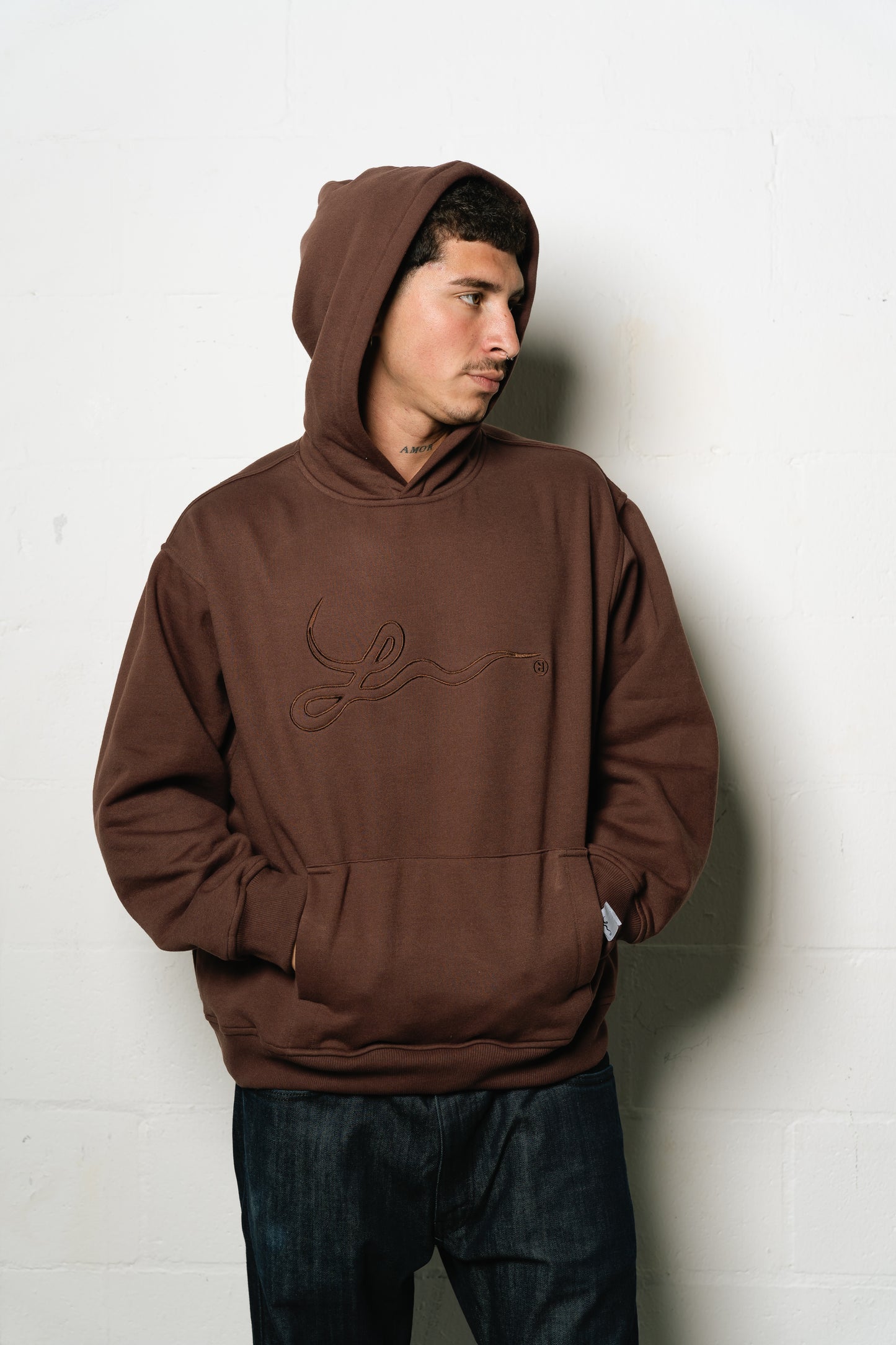 Hoodie "Punto Com 21" (Marrón)