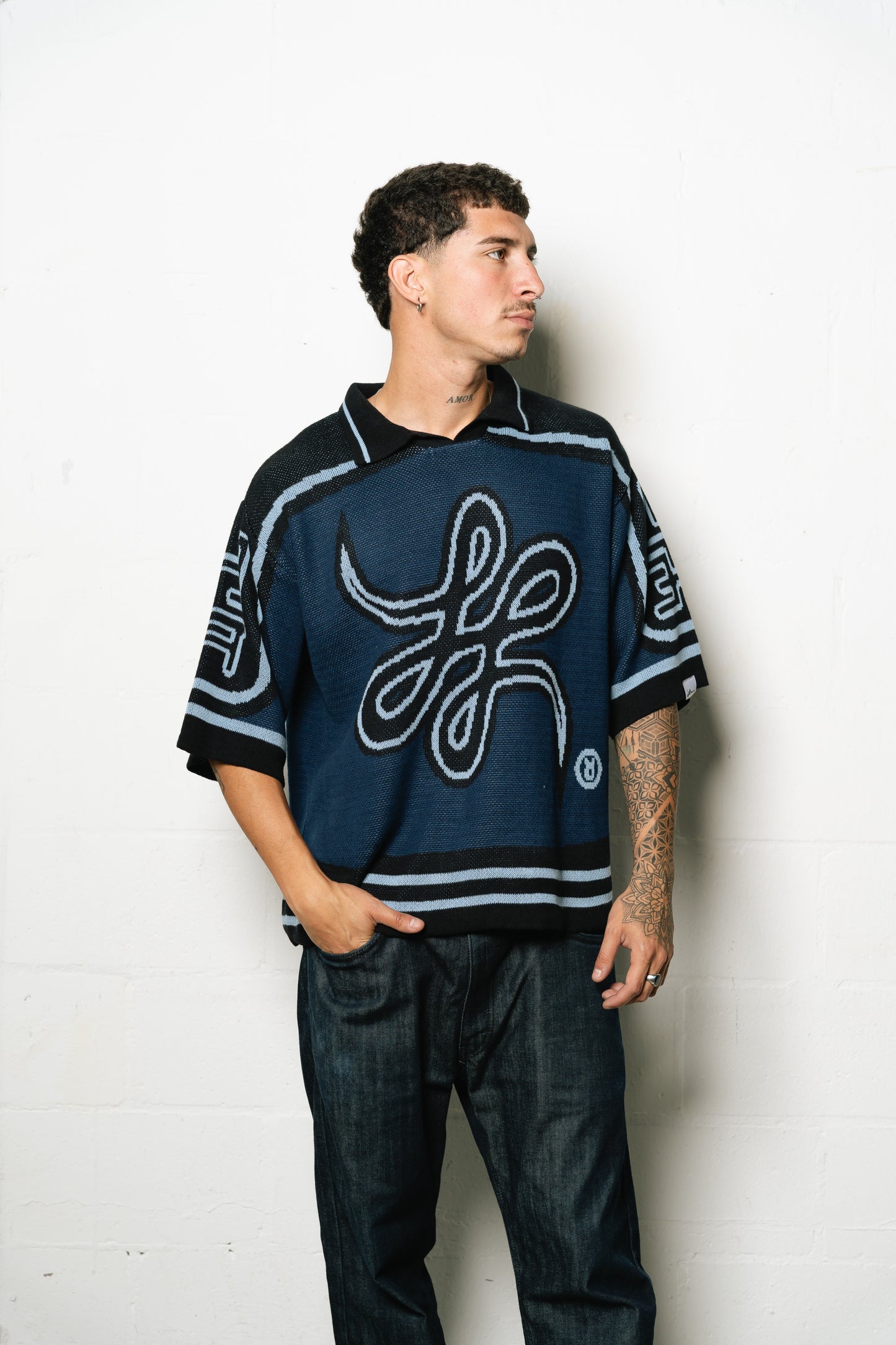 Camiseta Tejida "Bigrama" (Azul)