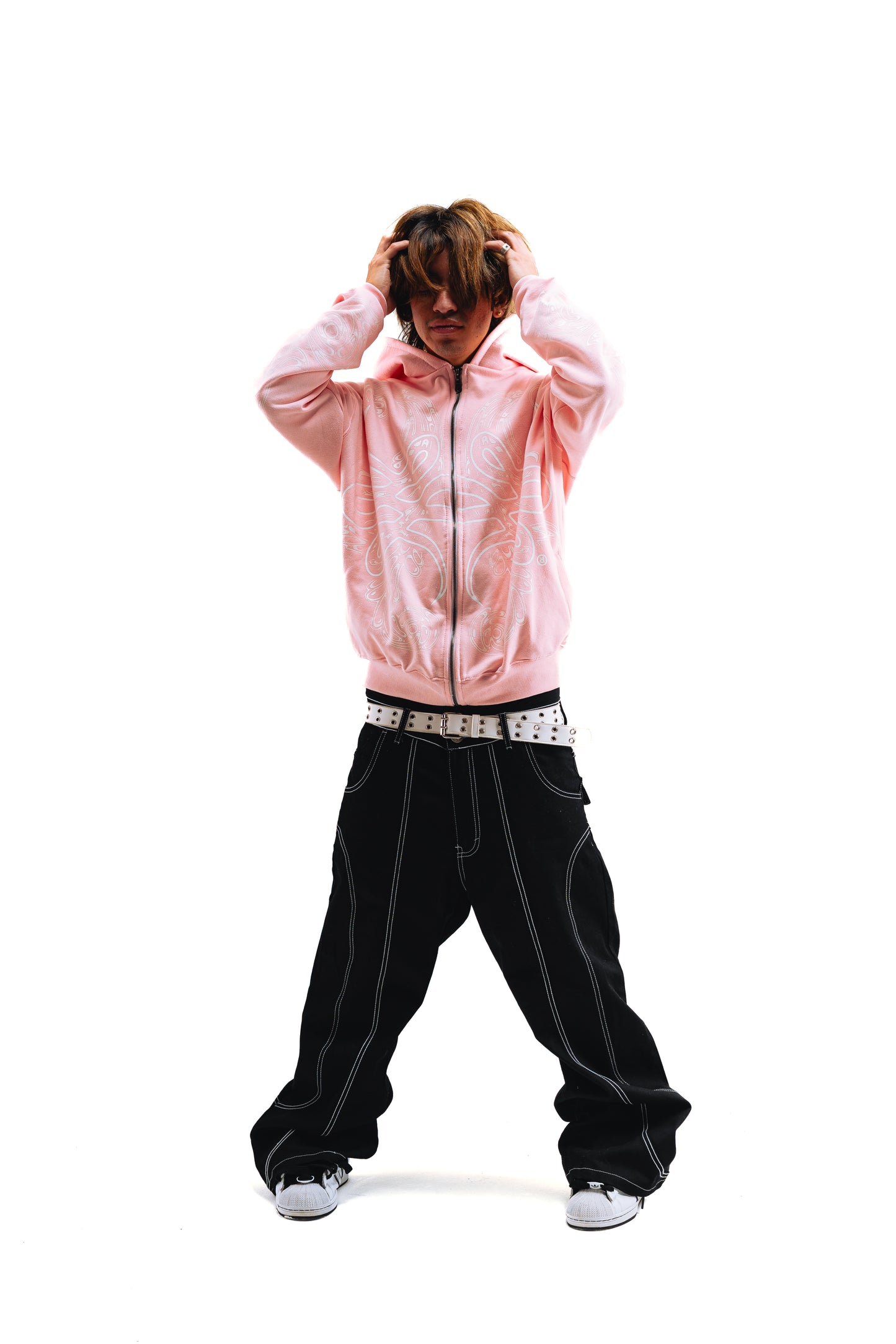 Hoodie Zip "Hoja de Acanto" Rosa