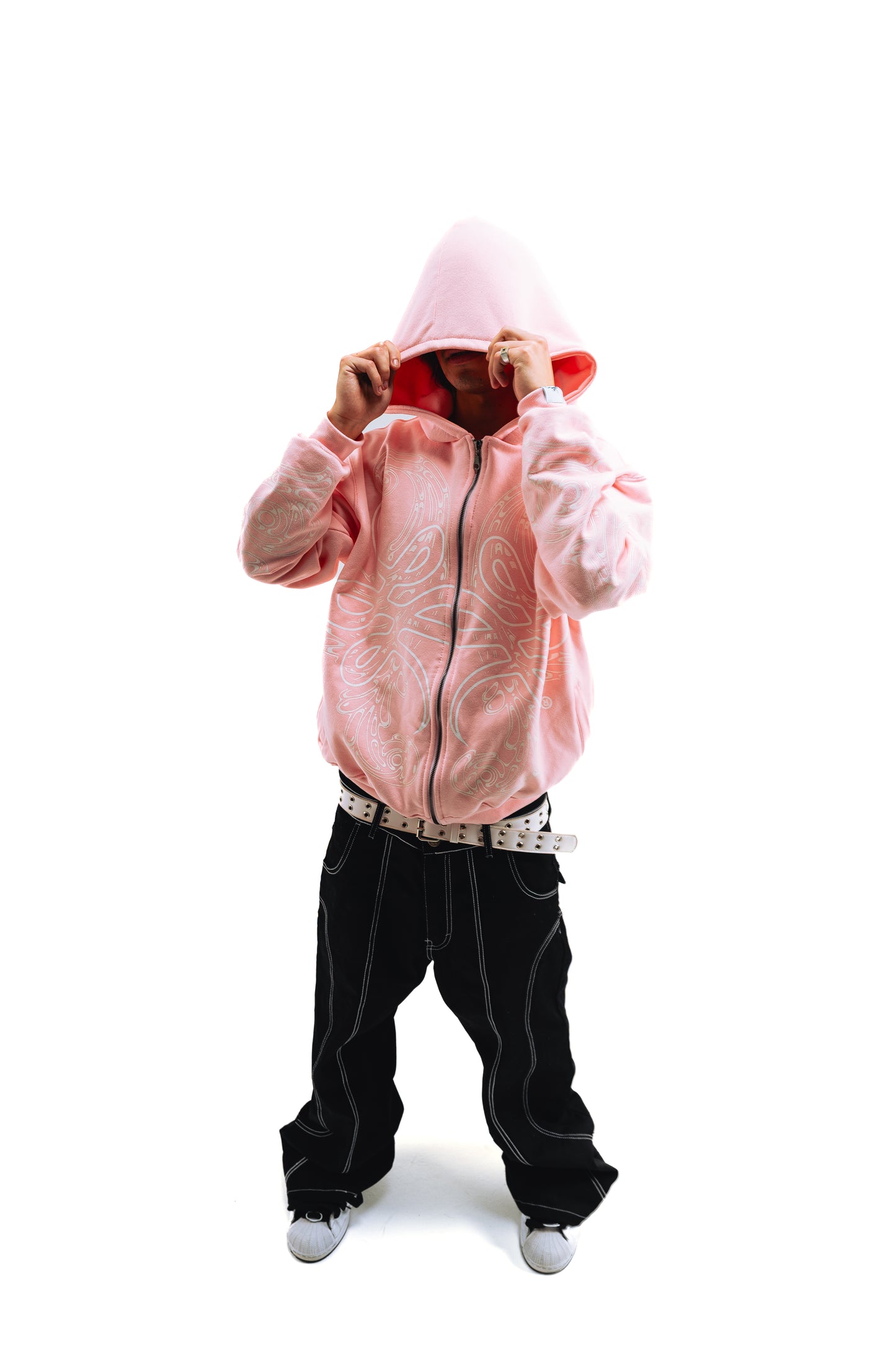 Hoodie Zip "Hoja de Acanto" Rosa