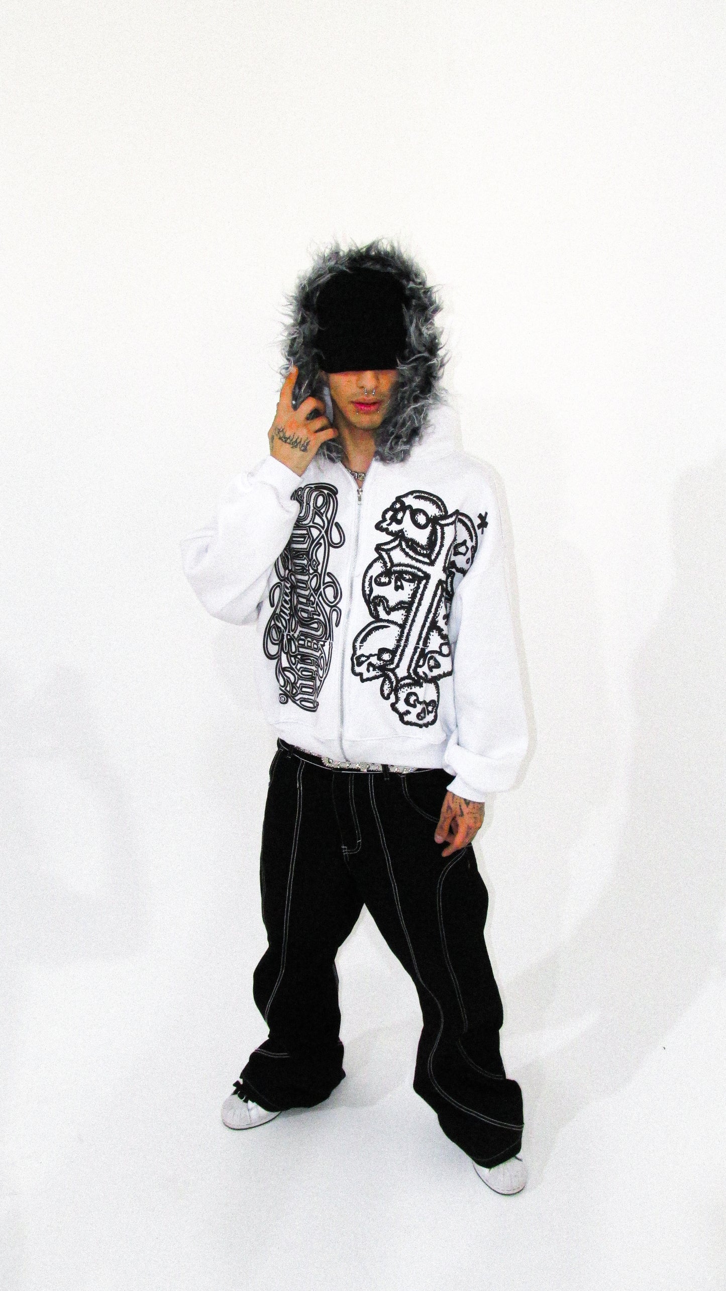 Zip Hoodie Blanca Fur x Saint