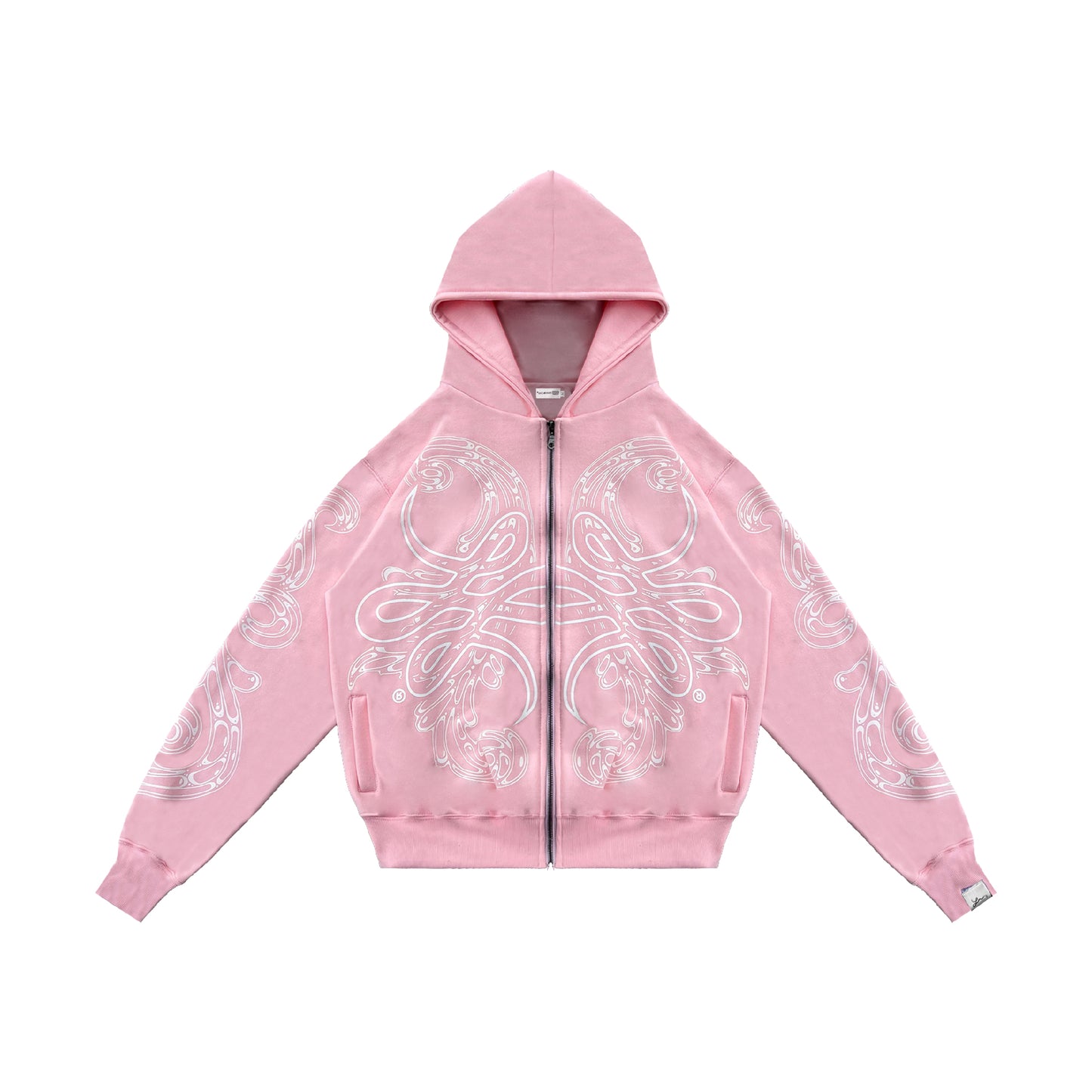 Hoodie Zip "Hoja de Acanto" Rosa