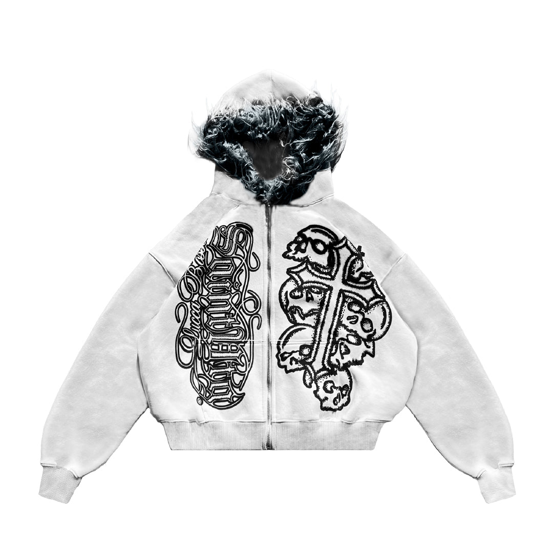 Zip Hoodie Blanca Fur x Saint