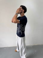Remera "Trigrama" (Azul Marino) - M.V.
