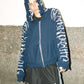 Hoodie Zip Tejido Reversible "Huesos" Rotten x Bossio (Marino x Gris)