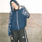 Hoodie Zip Tejido Reversible "Huesos" Rotten x Bossio (Marino x Gris)