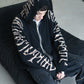 Hoodie Zip Tejido Reversible "Huesos" Rotten x Bossio (Negro x Beige)