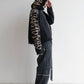 Hoodie Zip Tejido Reversible "Huesos" Rotten x Bossio (Negro x Beige)