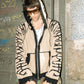 Hoodie Zip Tejido Reversible "Huesos" Rotten x Bossio (Negro x Beige)