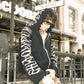 Hoodie Zip Tejido Reversible "Huesos" Rotten x Bossio (Negro x Beige)