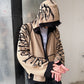 Hoodie Zip Tejido Reversible "Huesos" Rotten x Bossio (Negro x Beige)