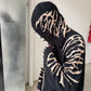 Hoodie Zip Tejido Reversible "Huesos" Rotten x Bossio (Negro x Beige)