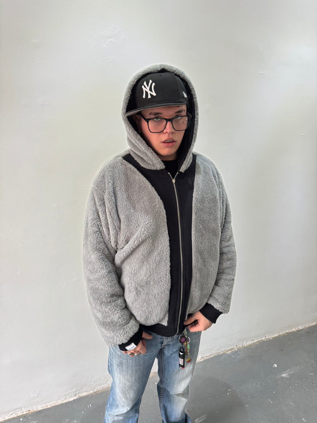Campera Reversible Fur "Voynich" (Negro x Gris) - M.V.