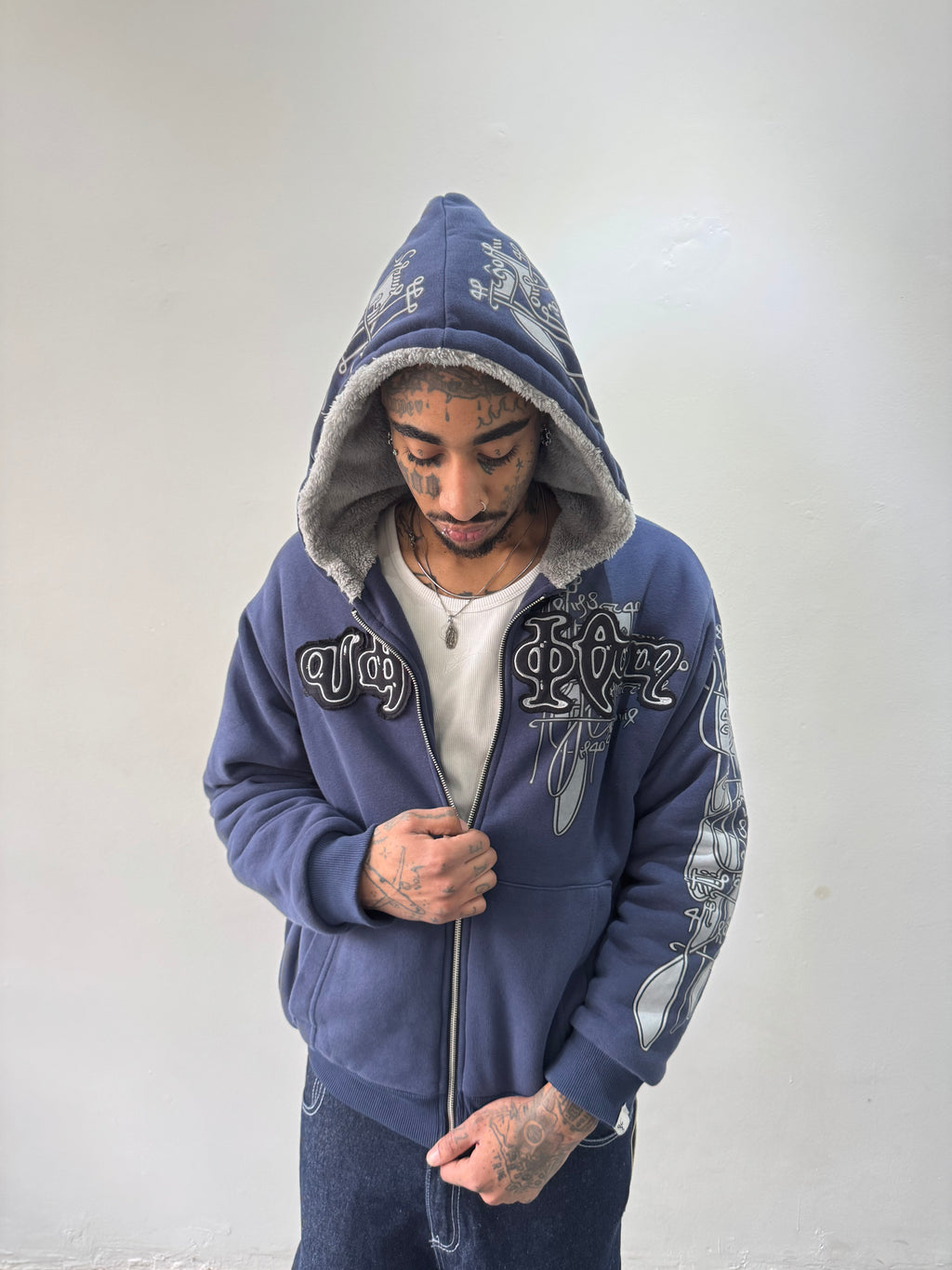 Campera Reversible Fur "Voynich" (Marino x Gris) - M.V.