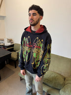 Hoodie "Nudos de Archibald" (Negro x Rojo) - M.V.
