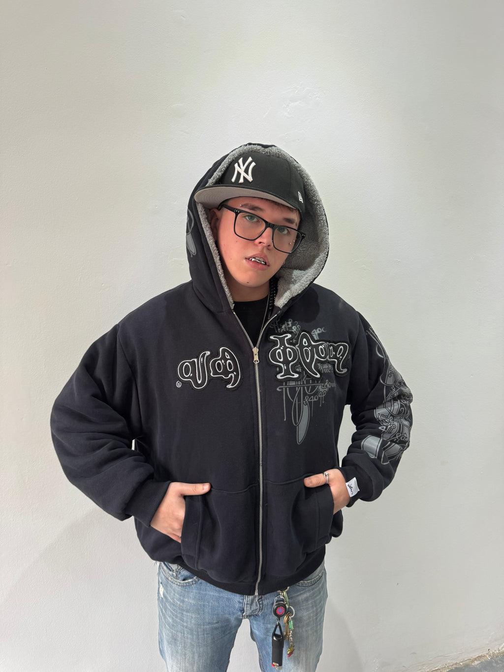Campera Reversible Fur "Voynich" (Negro x Gris) - M.V.