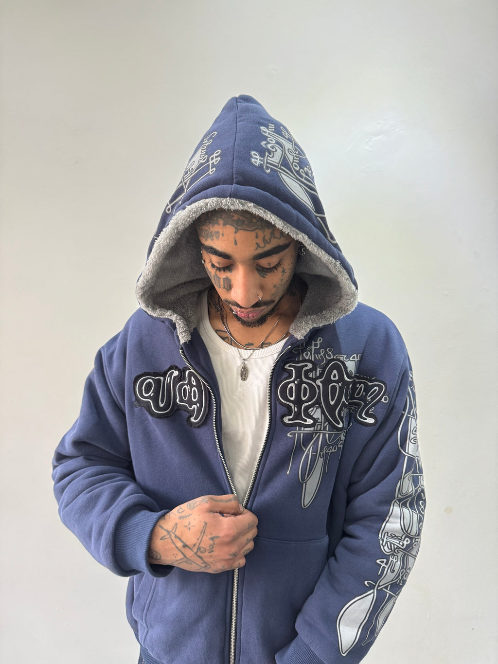Campera Reversible Fur "Voynich" (Marino x Gris) - M.V.