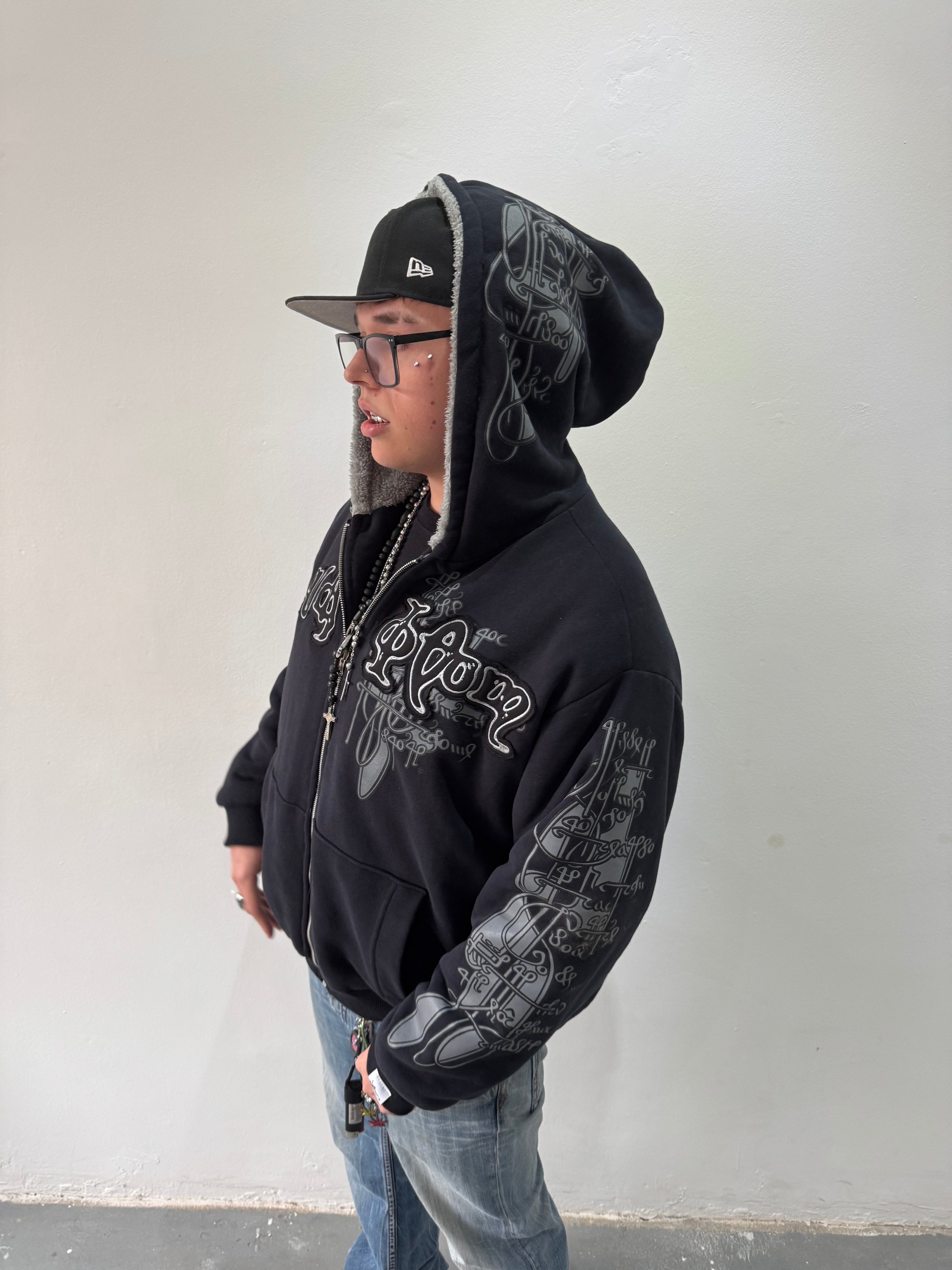 Campera Reversible Fur "Voynich" (Negro x Gris) - M.V.