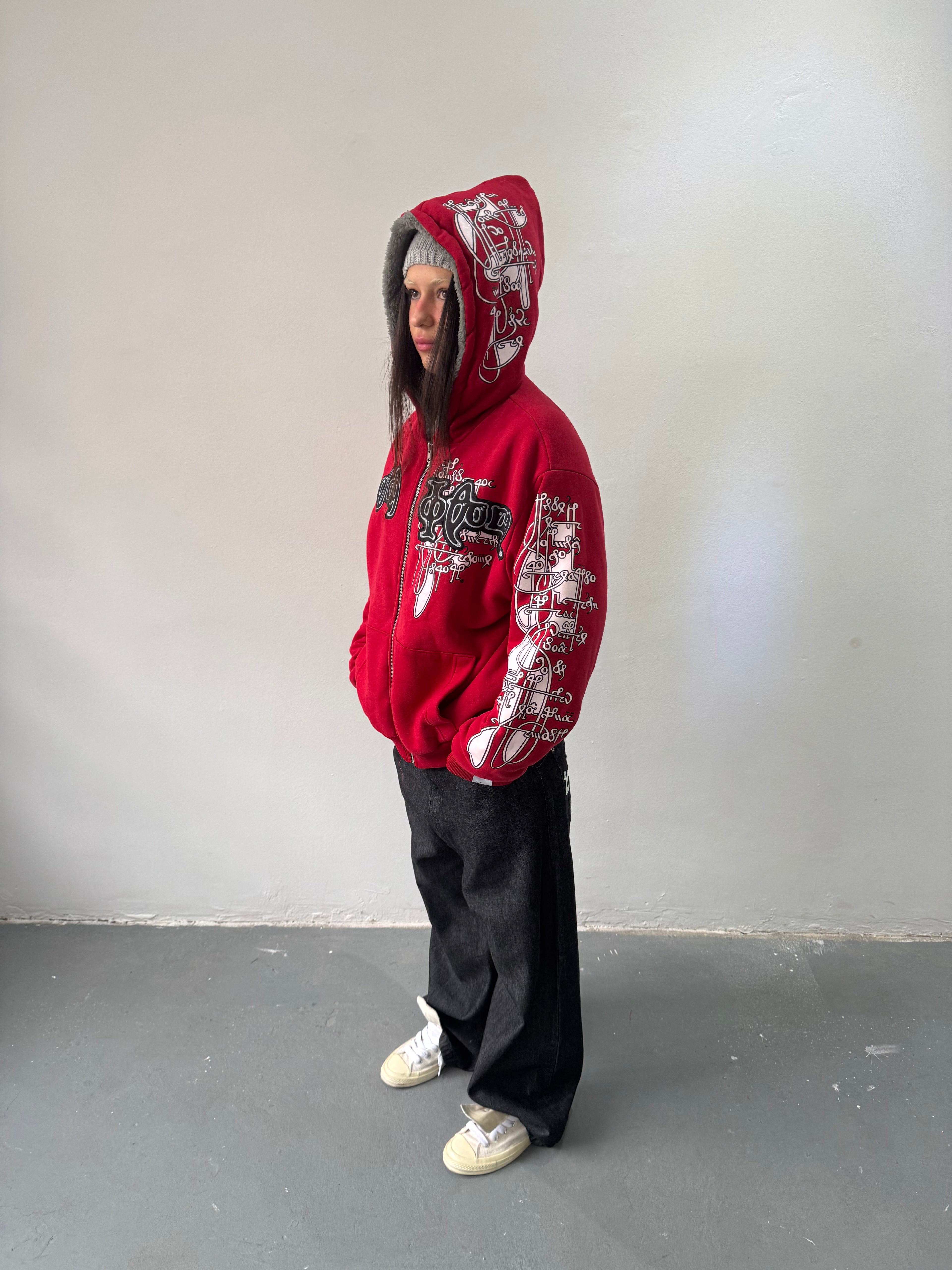 Campera Reversible Fur "Voynich" (Rojo) - M.V.