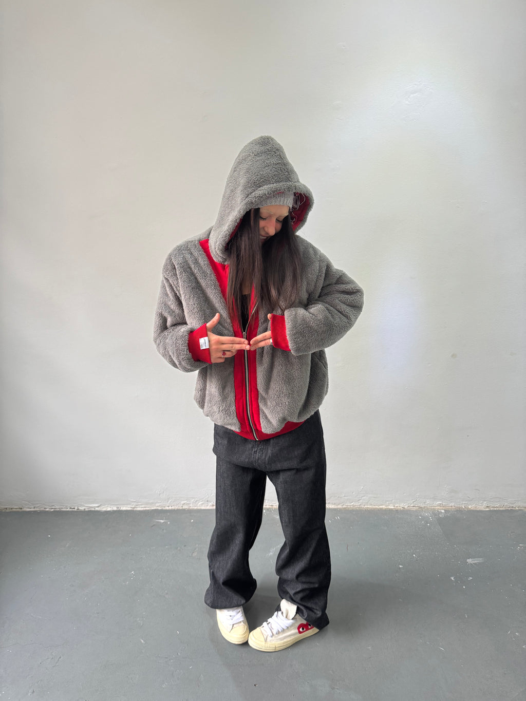 Campera Reversible Fur "Voynich" (Rojo) - M.V.