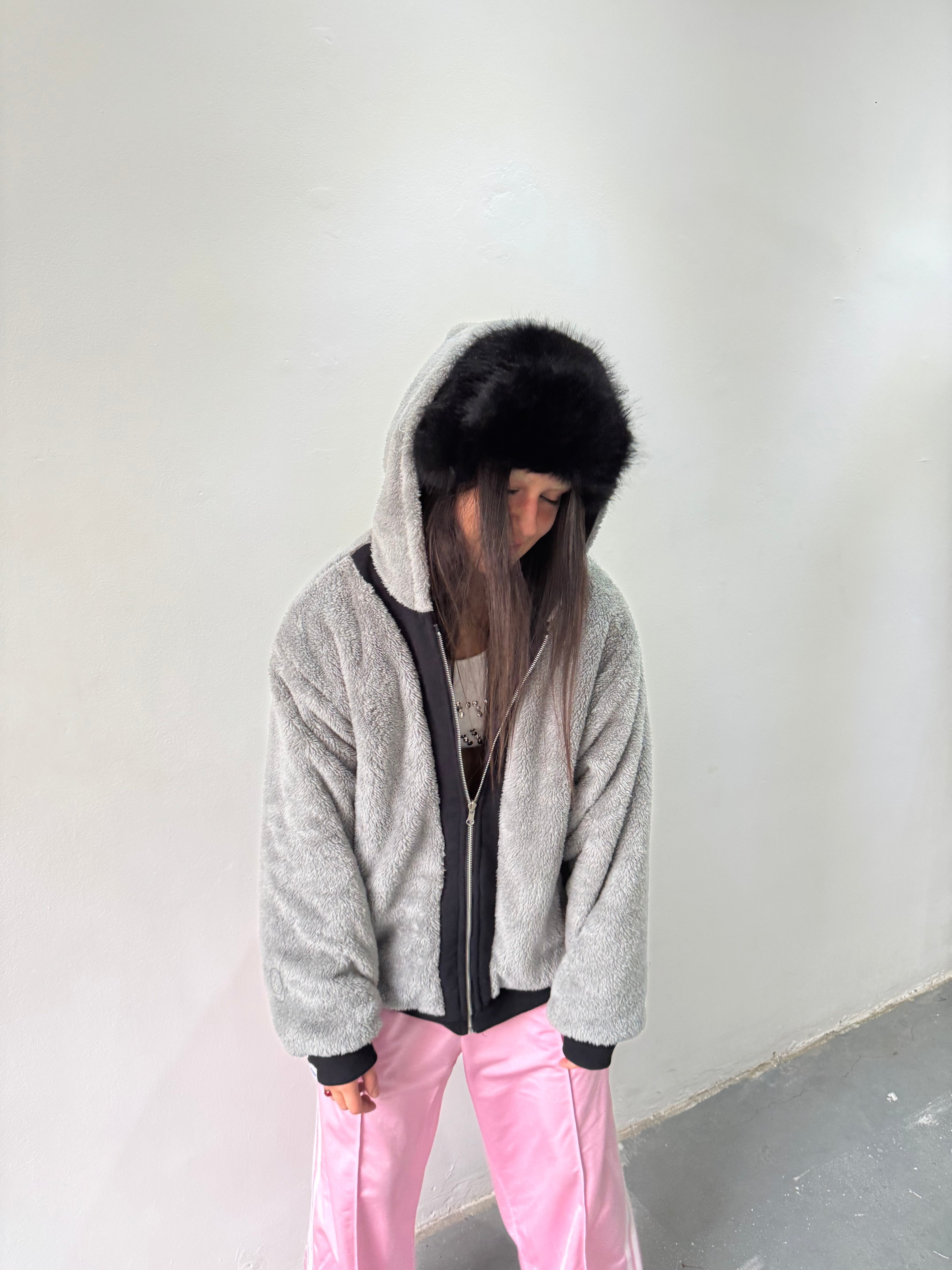 Campera Reversible Fur "Voynich" (Rosa x Negro) - M.V.