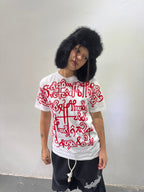 Remera Full Print "Escrituras" (Blanca) - M.V.