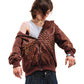 Hoodie Zip "Hoja de Acanto" Marròn