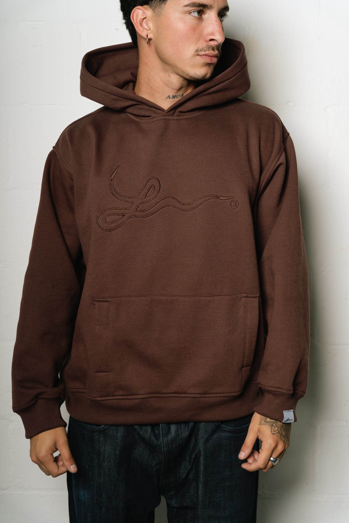 Hoodie "Punto Com 21" (Marrón)