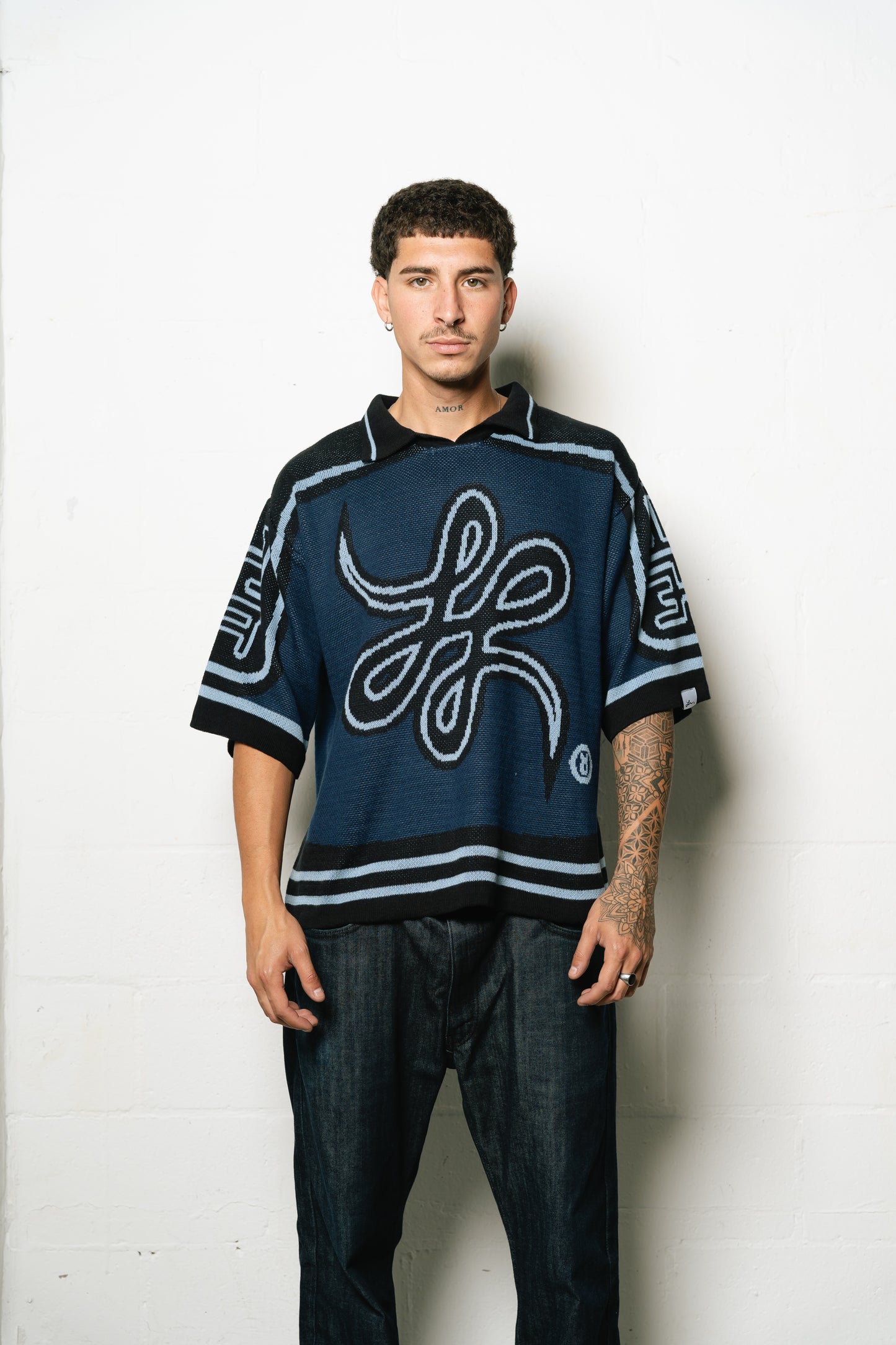 Camiseta Tejida "Bigrama" (Azul)