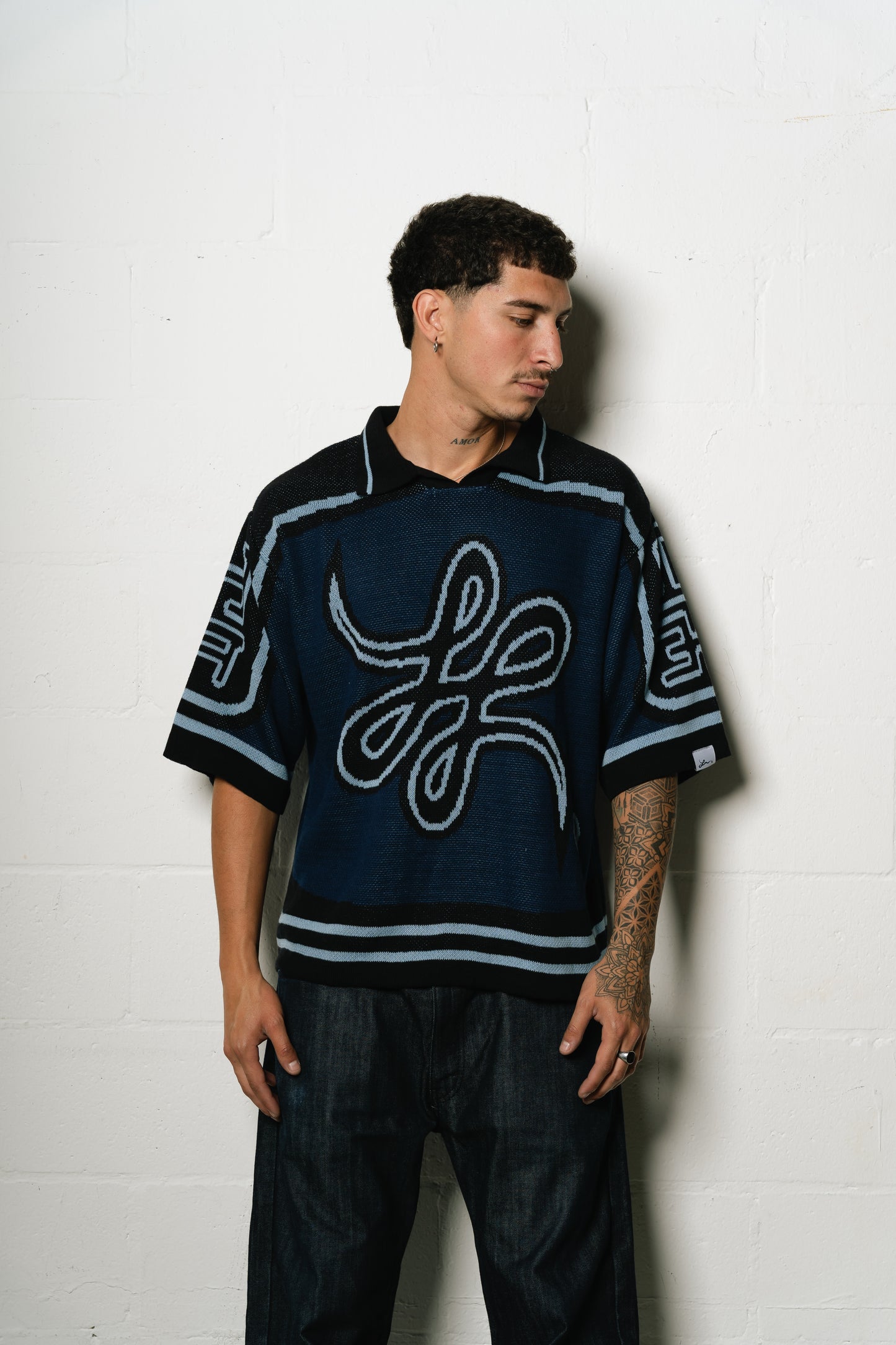 Camiseta Tejida "Bigrama" (Azul)