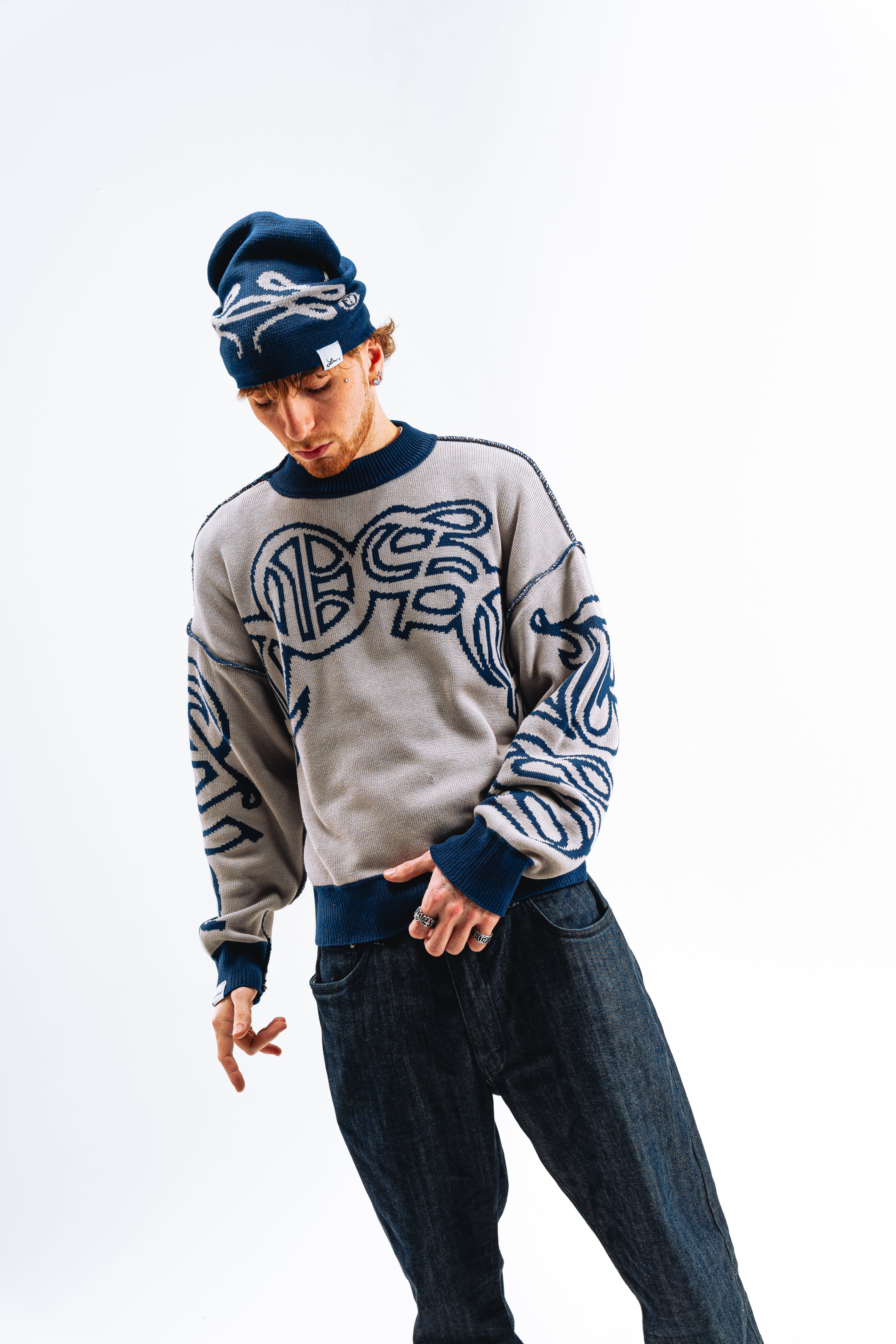 Sweater Reversible "SLEPAK" (Azul x Gris)