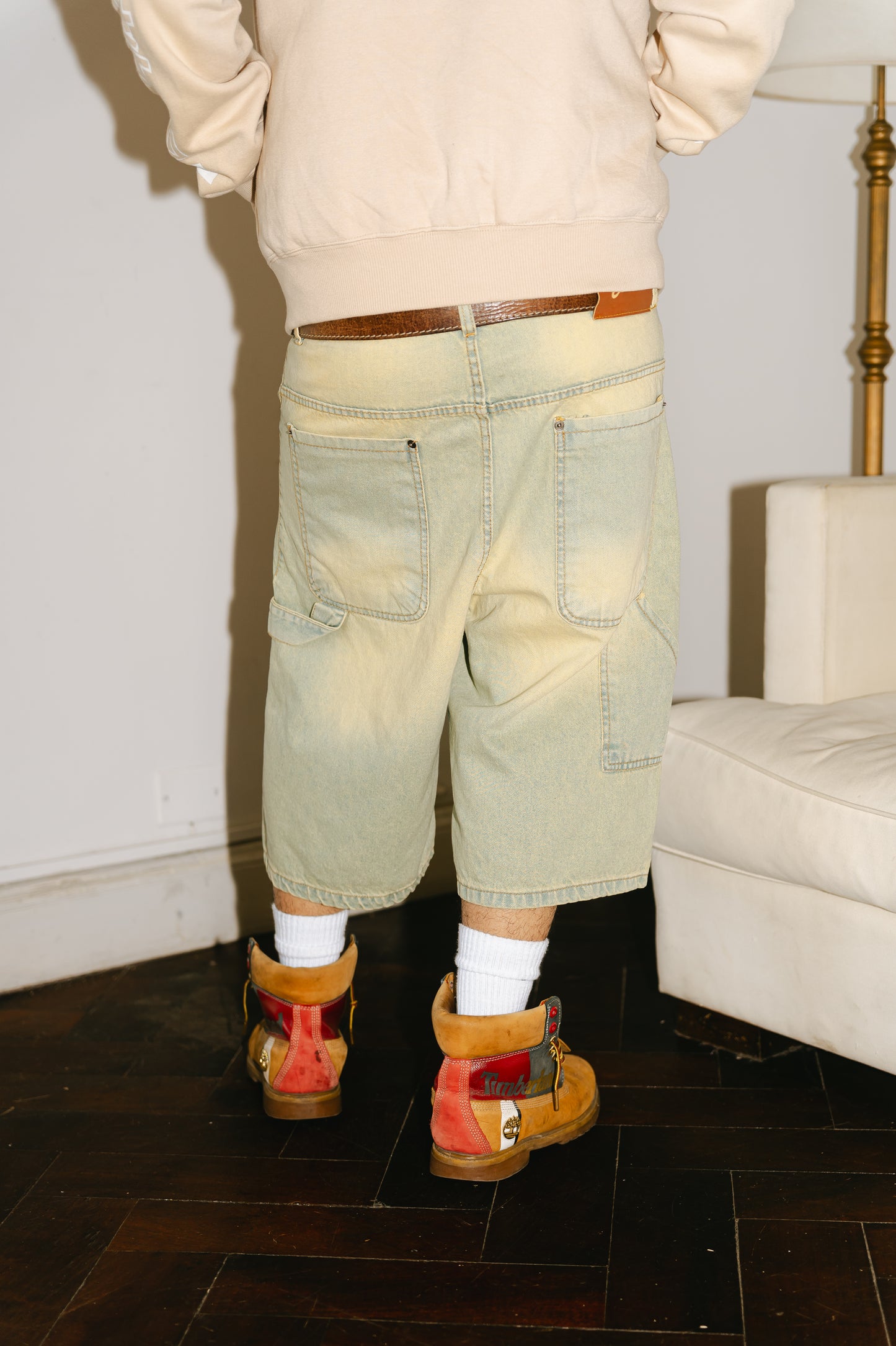 Bermuda Carpintera Jean Baggy “Monograma” (Washed Verde Claro)