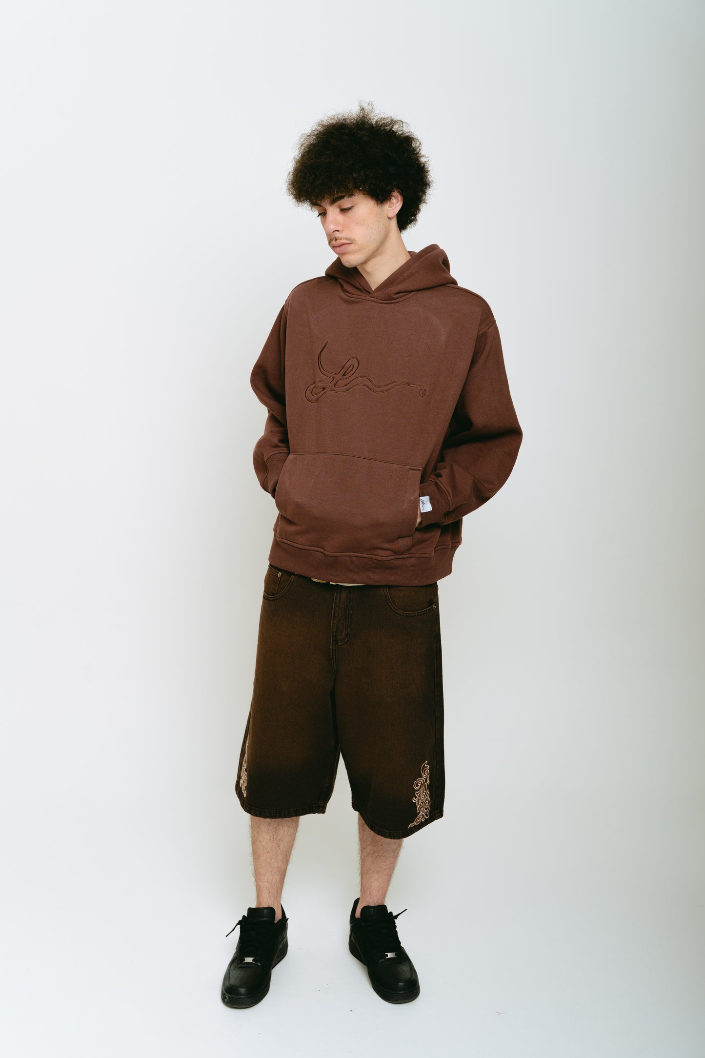 Bermuda Jean Baggy “Barroco” (Lavado Marrón)