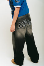 Pantalón Jean Baggy Negro ”Vangl0ria” (Washed)