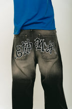 Pantalón Jean Baggy Negro ”Vangl0ria” (Washed)