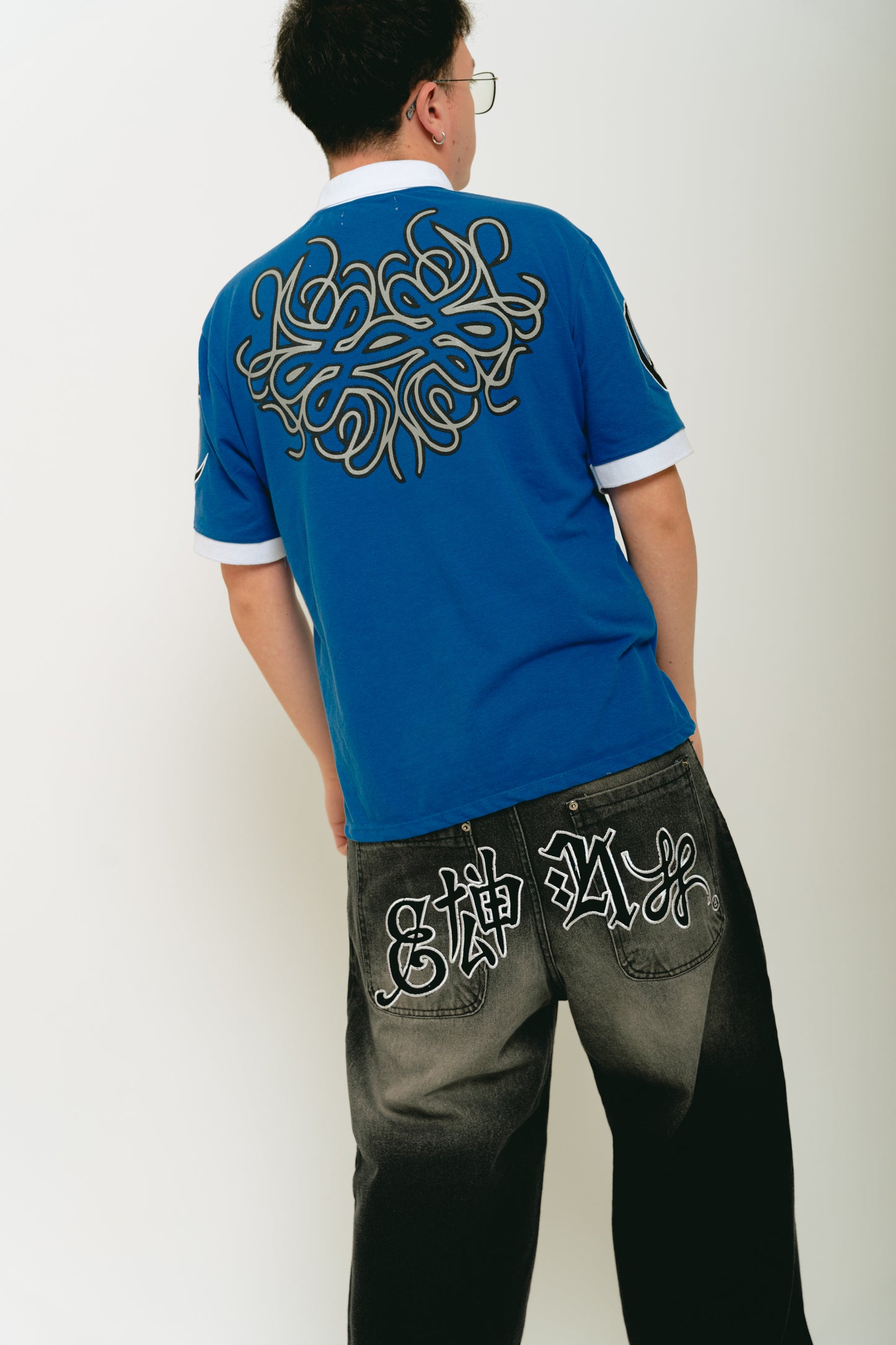 Pantalón Jean Baggy Negro ”Vangl0ria” (Washed)