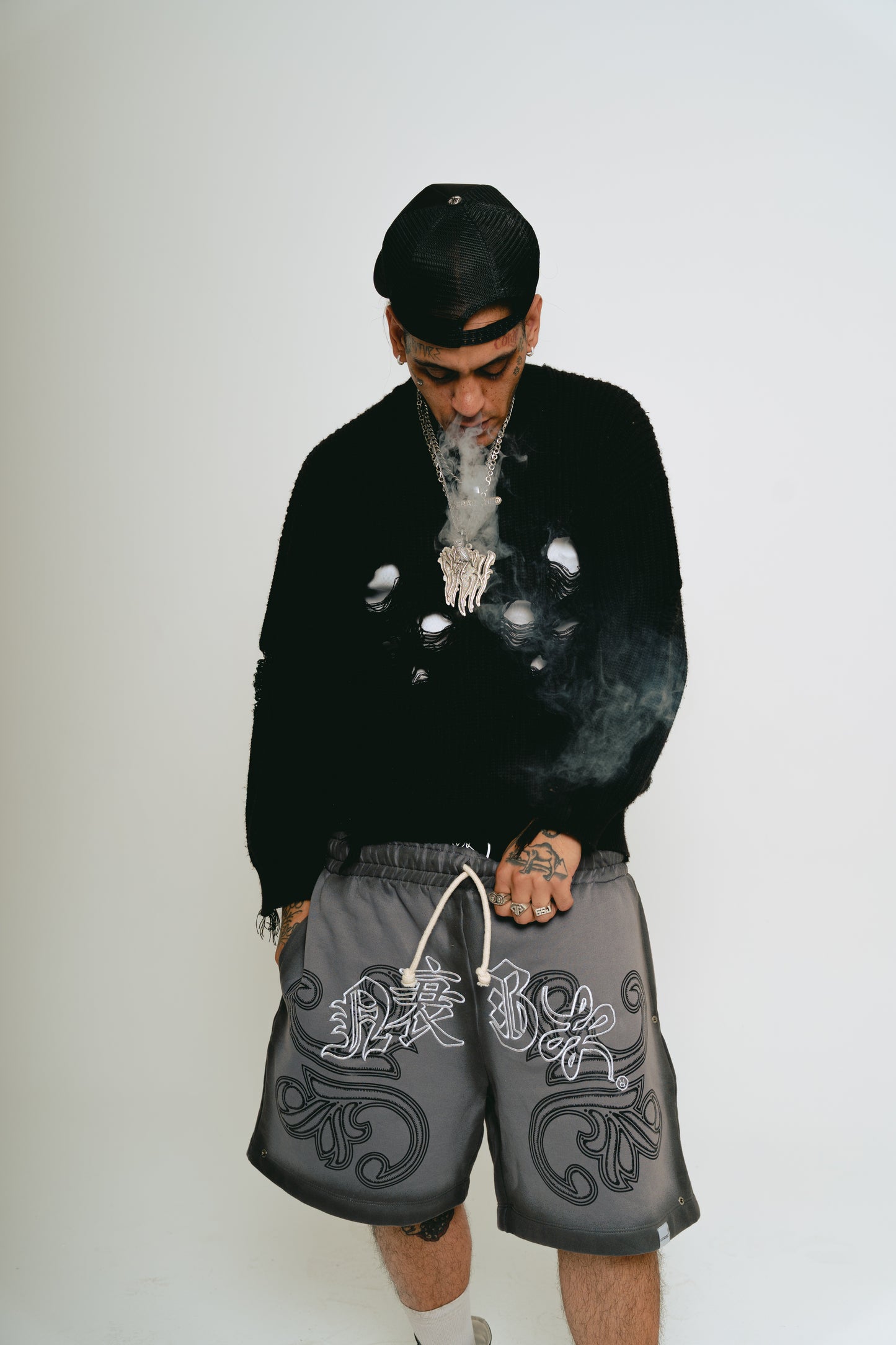 Bermuda Gris Oscuro Washed ”Vangl0ria”