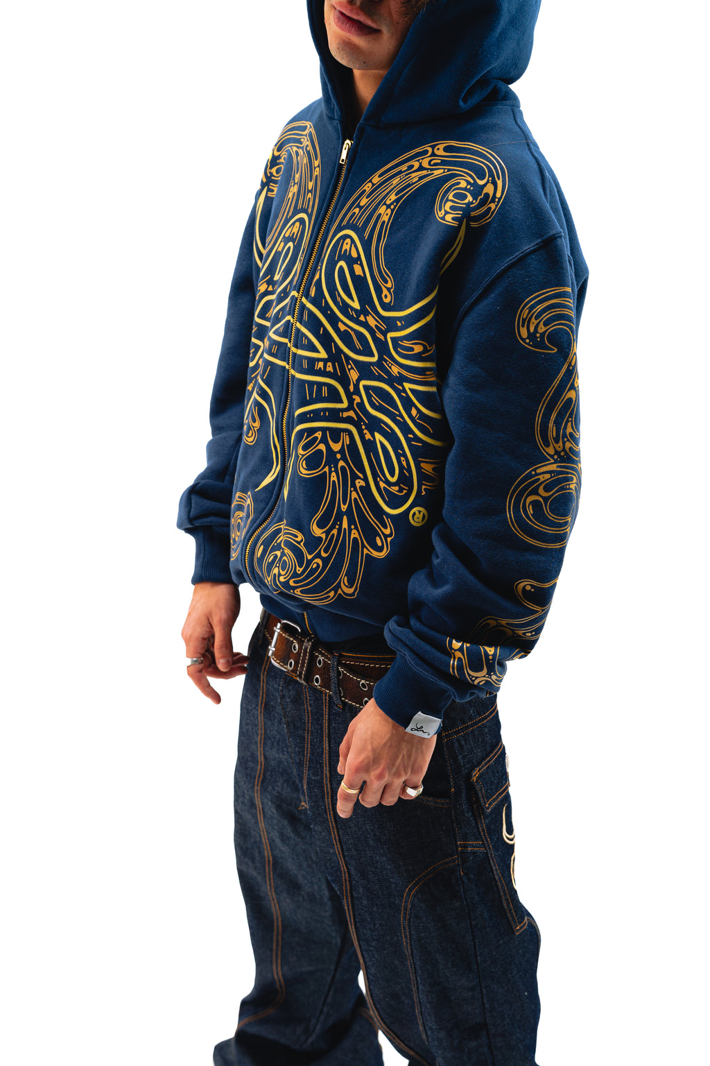 Hoodie Zip "Hoja de Acanto" (Azul)