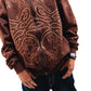 Hoodie Zip "Hoja de Acanto" Marròn