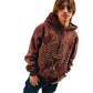 Hoodie Zip "Hoja de Acanto" Marròn
