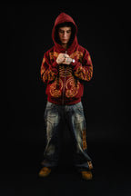 Hoodie Zip "Hoja de Acanto" (Bordo)