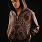 Hoodie Zip "Hoja de Acanto" Revertido (Marrón)