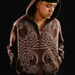 Hoodie Zip "Hoja de Acanto" Revertido (Marrón)