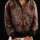 Hoodie Zip "Hoja de Acanto" Revertido (Marrón)