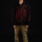 Hoodie Zip "Hoja de Acanto" (Negro x Rojo)