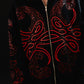 Hoodie Zip "Hoja de Acanto" (Negro x Rojo)