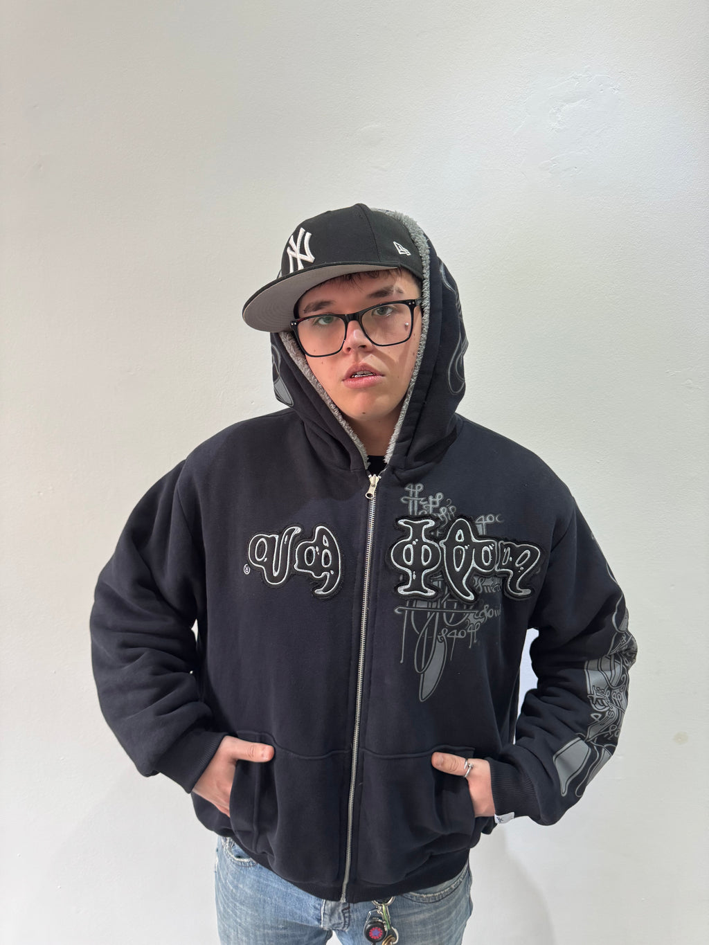 Campera Reversible Fur "Voynich" (Negro x Gris) - M.V.