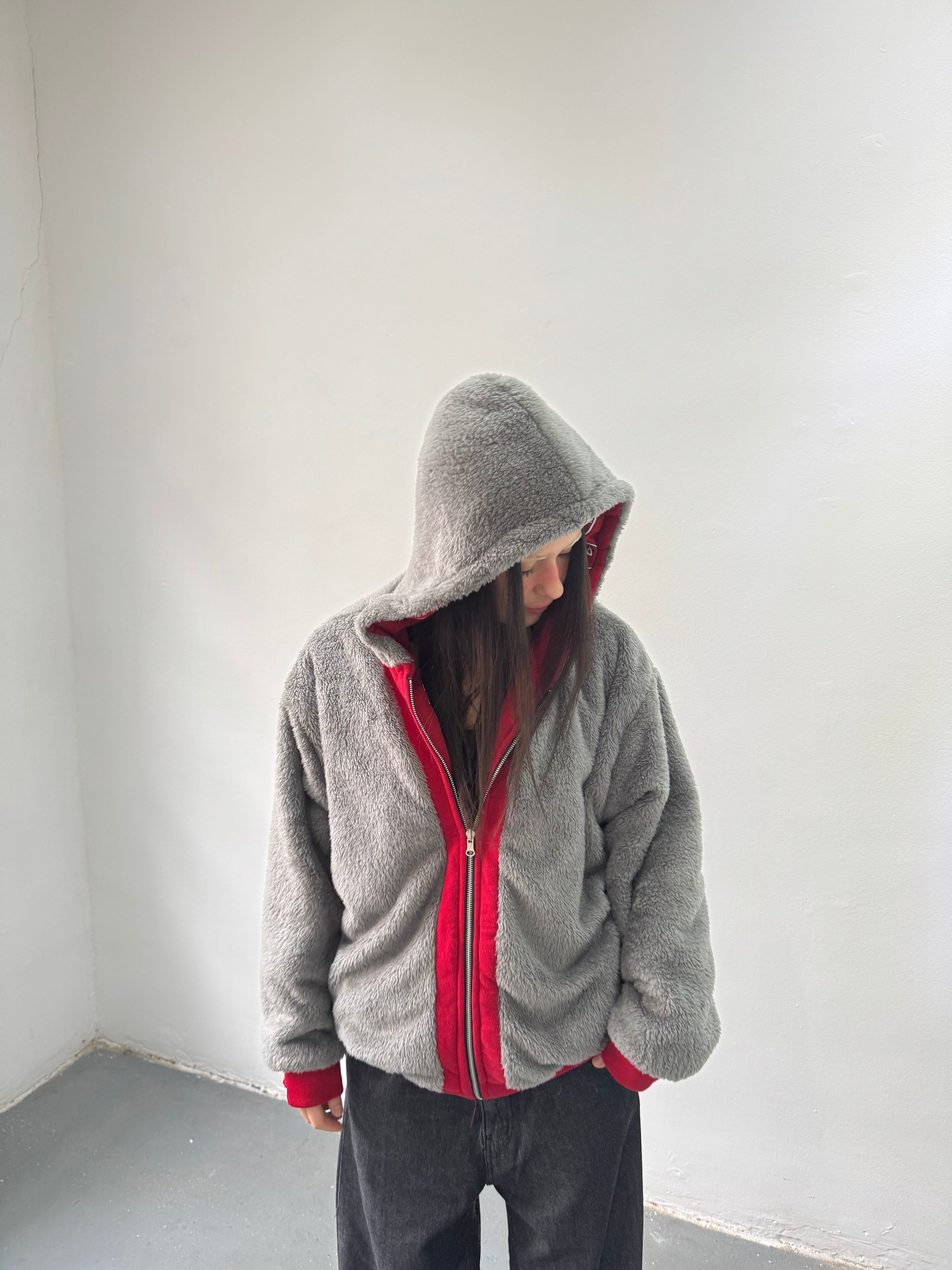 Campera Reversible Fur "Voynich" (Rojo) - M.V.