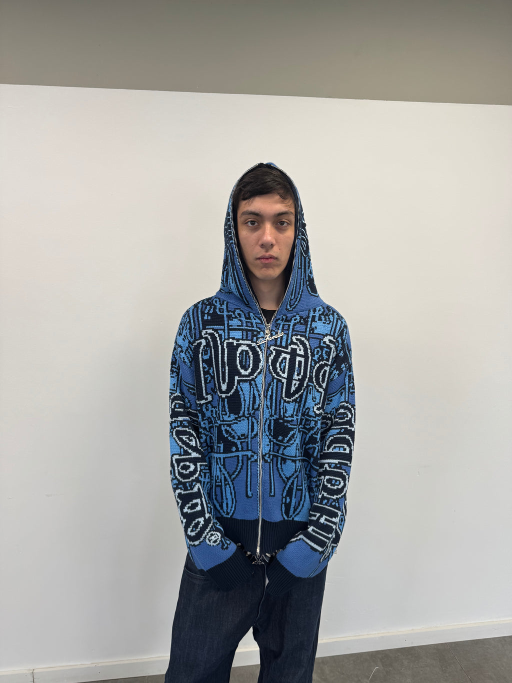 Full Zip Hoodie Tejido "Knox" (Azul)